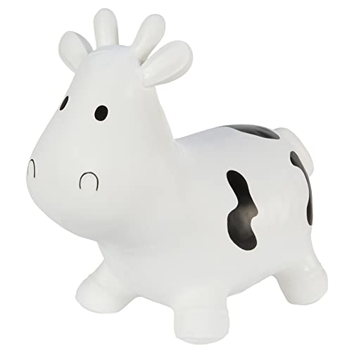 Hoppimals Tootiny Hüpftier, Hüpftier ab 1 Jahre & Hüpftier ab 2 Jahre, Hüpfende Kuh, Für Gymnastik & Geschicklichkeit für Kinder, Verpackt im Geschenkkarton, inklusive Pumpe - Baby-Hüpfer Weiss von Hoppimals