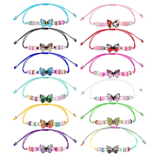 Hopton 12 Stück Freundschaftsarmbänder, Armbänder Kinder mit Schmetterling Anhänger, Einstellbare Geflochten Armbänder Mädchen, Kindergeburtstag Gastgeschenke für Jungen & Mädchen Hopton 12 Stück Freundschaftsarmbänder, Armbänder Kinder mit Schmetterling Anhänger, Einstellbare Geflochten Armbänder Mädchen, Kindergeburtstag Gastgeschenke für Jungen & Mädchen von Hopton