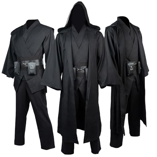 Herren-Kostüm, Robe, Erwachsenenkostüm, Tunika-Kostüm, Kapuzenuniform, komplettes Set, Halloween, Cosplay, Umhang, Large von Horizoncos