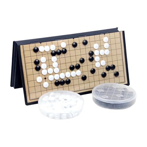 Spielset, Magnetisches Spielset, faltbar, leicht zu transportieren, Raster(28 cm), Schwarze und weiße Spielsteine mit Schocksteinen von Horktrust