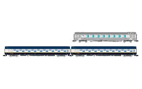 HN4474 Arnold SNCF, 3er Pack "Train Expo", Set 1, 2x T2 Schlafwagen + Barwagen, ep.VI Reisezugwagen, blau HN4474 Arnold SNCF, 3er Pack "Train Expo", Set 1, 2x T2 Schlafwagen + Barwagen, ep.VI Reisezugwagen, blau von Hornby