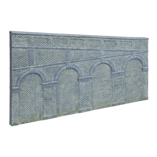 Hoch ansteigende Stützwand mit Bögen, blaue Ziegel, 2 Stück Hoch ansteigende Stützwand mit Bögen, blaue Ziegel, 2 Stück von Hornby