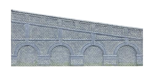 Mittelhoch ansteigende Stützwand mit Bögen, blaue Ziegel, 2 Stück Mittelhoch ansteigende Stützwand mit Bögen, blaue Ziegel, 2 Stück von Hornby
