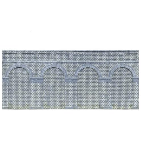 Mittelhohe Stützwand mit Bögen, blaue Ziegel, 2 Stück Mittelhohe Stützwand mit Bögen, blaue Ziegel, 2 Stück von Hornby