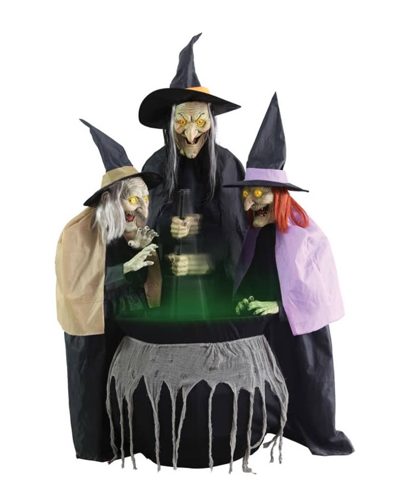 3 Kochende Hexenschwestern Halloween Animatronic von Horror-Shop.com