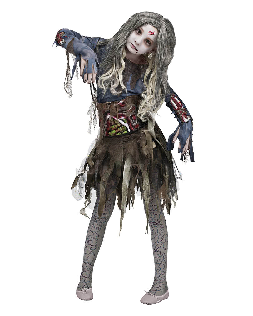 3D Zombiekostüm für Mädchen für Zombie Walk & Halloween M von Horror-Shop.com