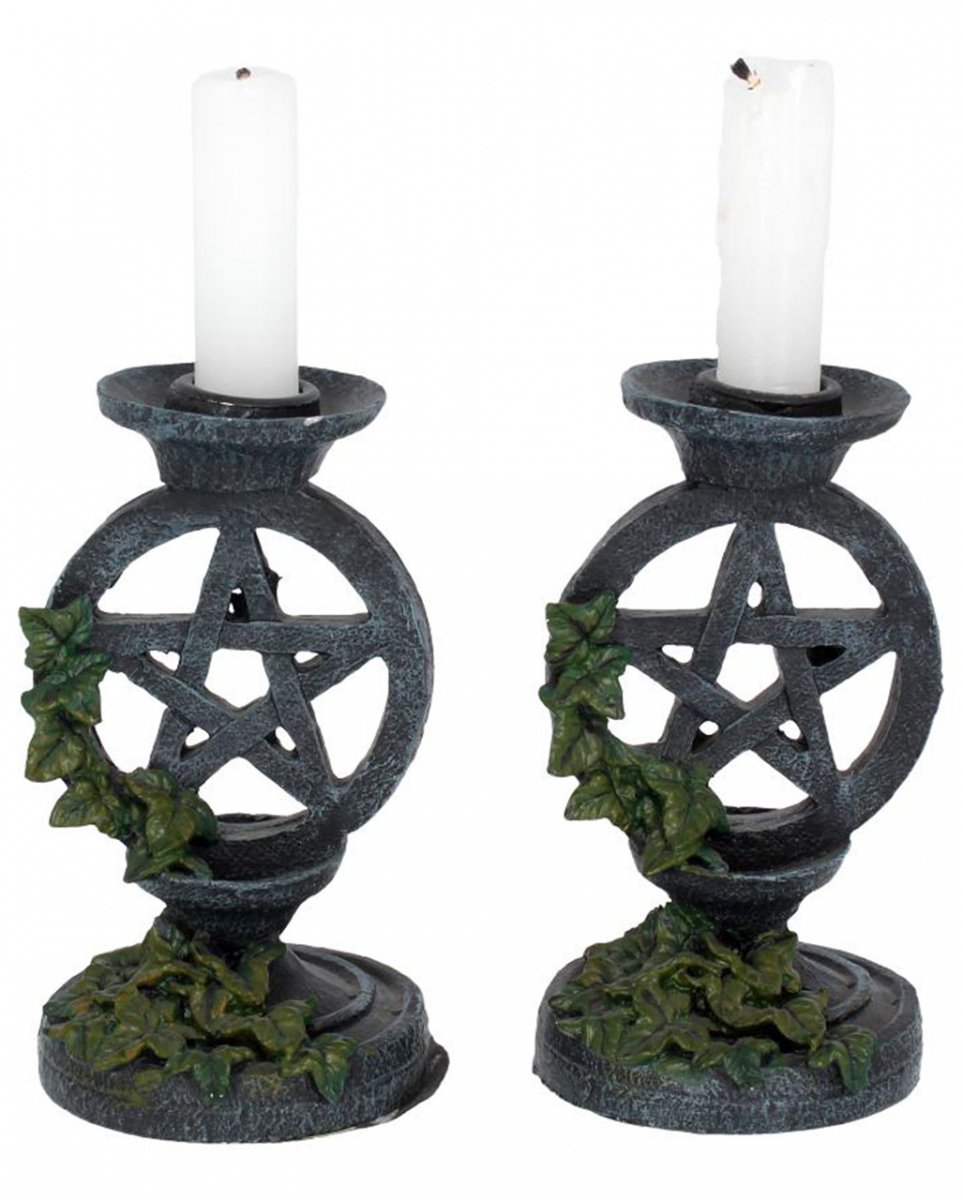 Antike Pentagramm Kerzenleuchter 2 St.