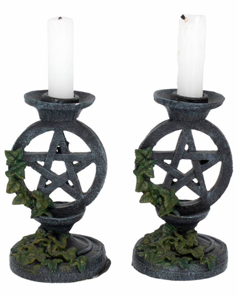 Antike Pentagramm Kerzenleuchter 2 St.