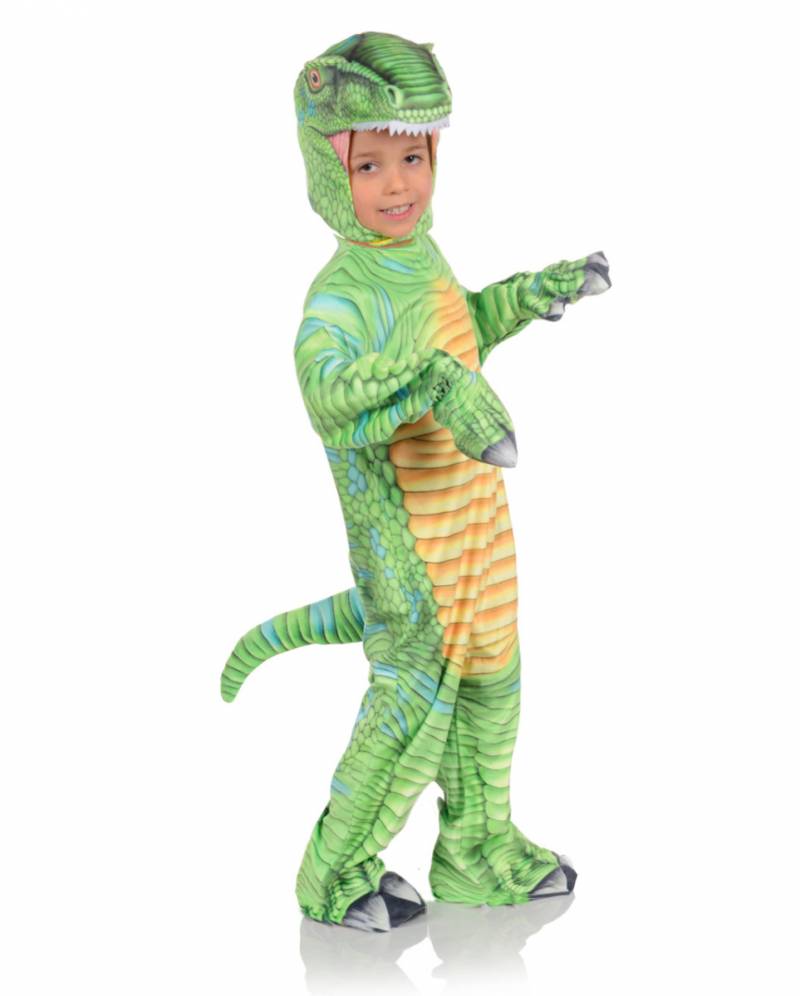 Bedrucktes T-Rex Kleinkinderkostüm Grün für Fasching L von Horror-Shop.com