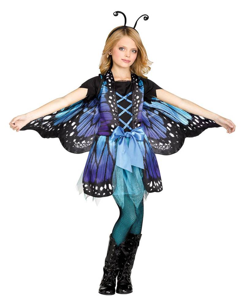 Blauer Schmetterling Kinderkostüm für Karneval kaufen M von Horror-Shop.com