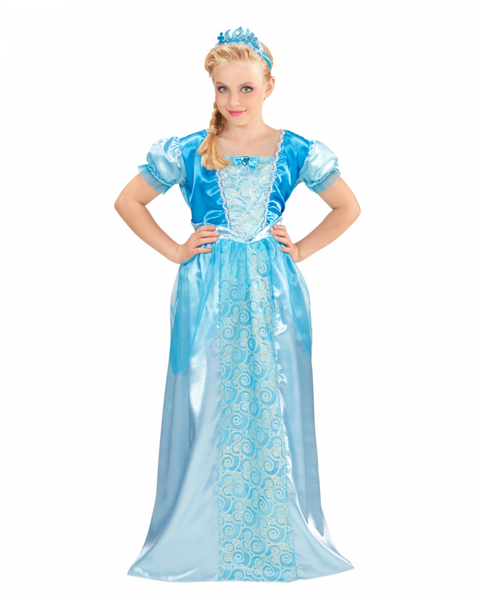 Blaues Schneeprinzessin Kinderkostüm für Fasching XS/116 von Horror-Shop.com