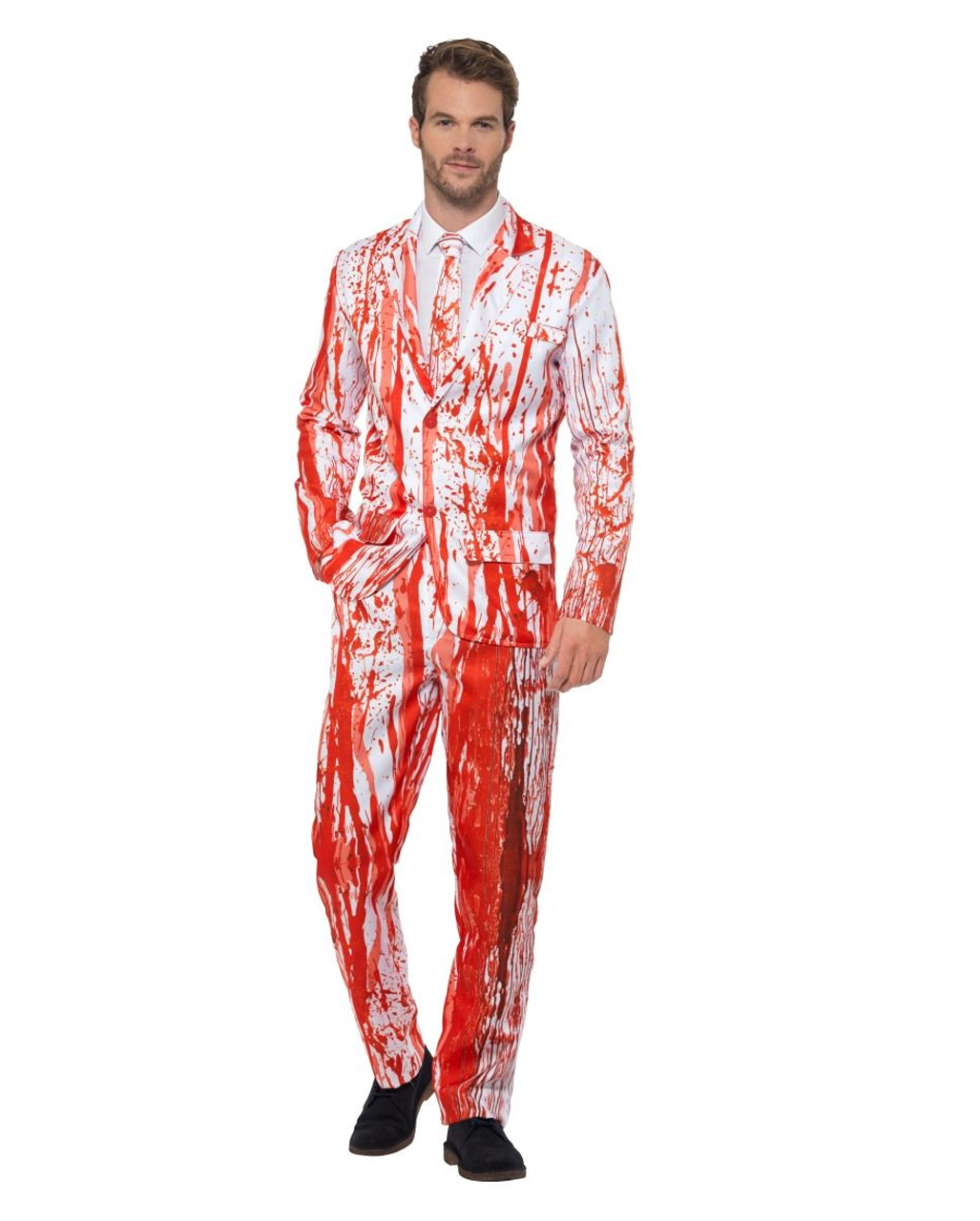 Blutiger Anzug mit Krawatte für Halloween M von Horror-Shop.com