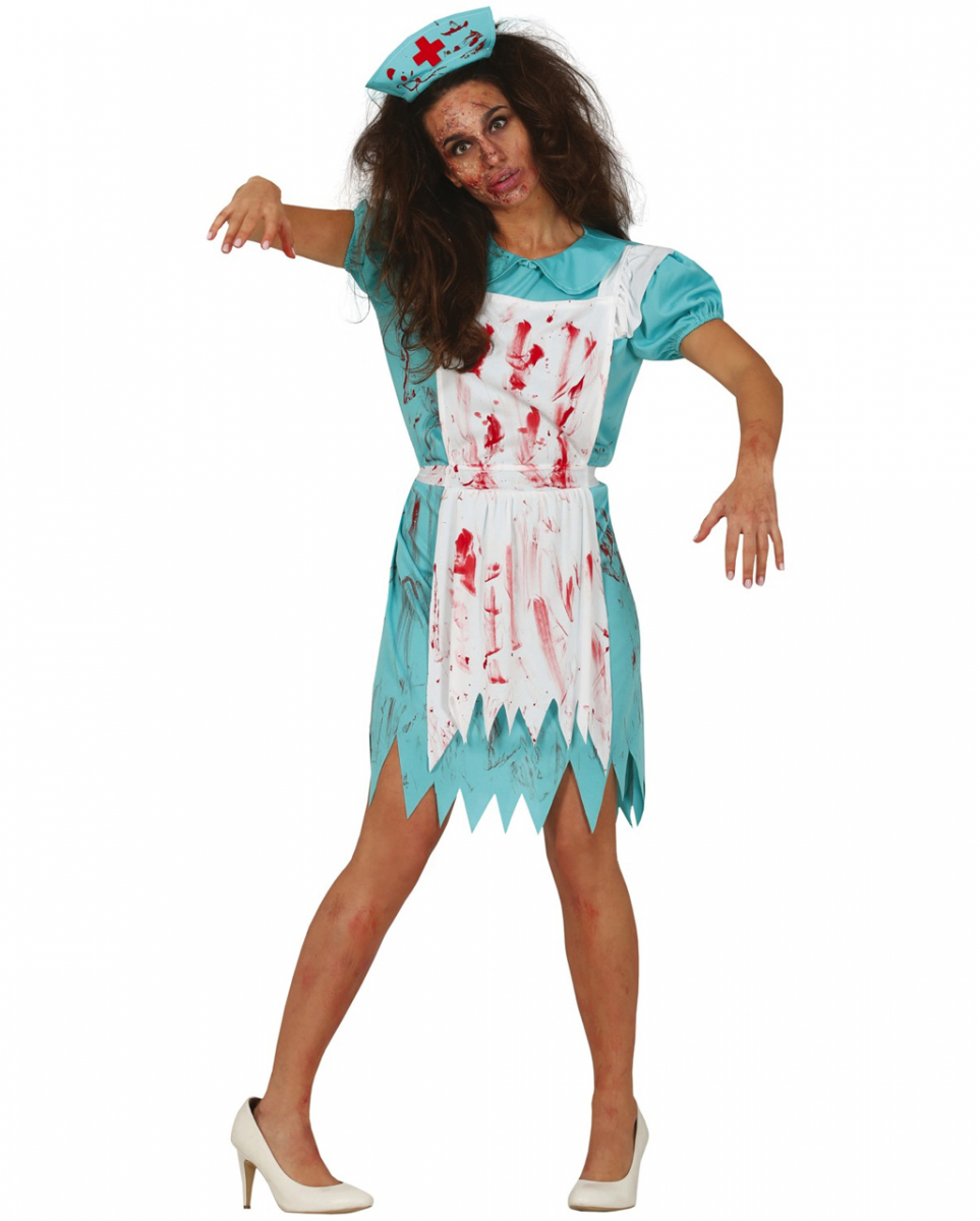 Blutiges Zombie Krankenschwester Kostüm M