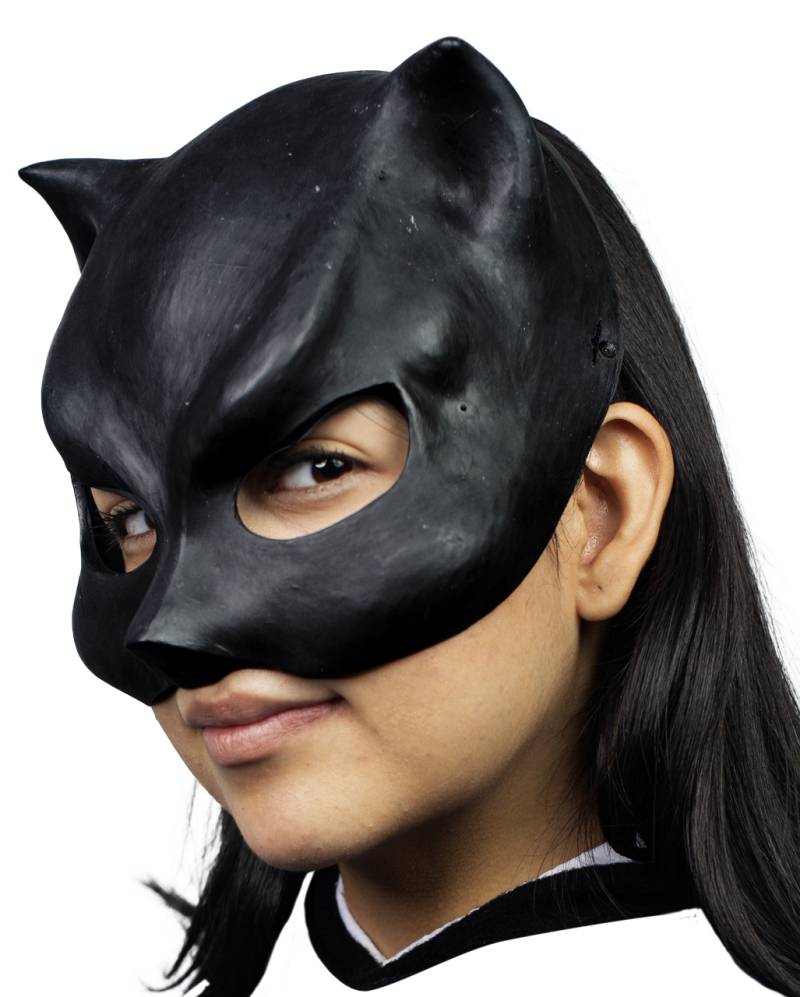 Catwoman Latex Halbmaske für Halloween & Fasching von Horror-Shop.com