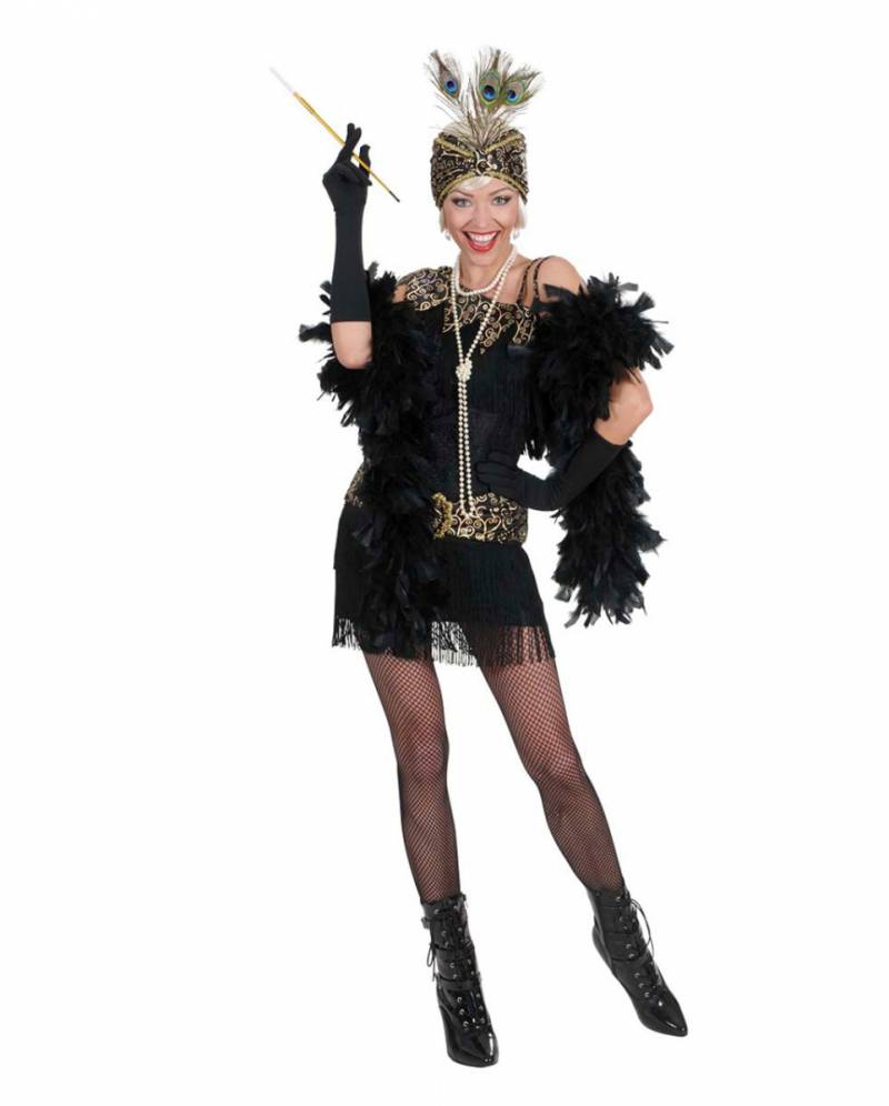 Charleston Kleid schwarz-gold L
