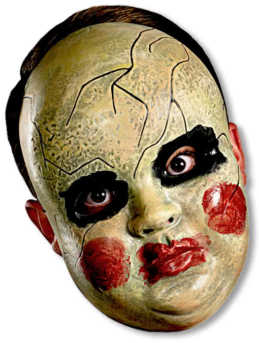 Creepy Doll Face Maske  Halloween Puppenmaske von Horror-Shop.com
