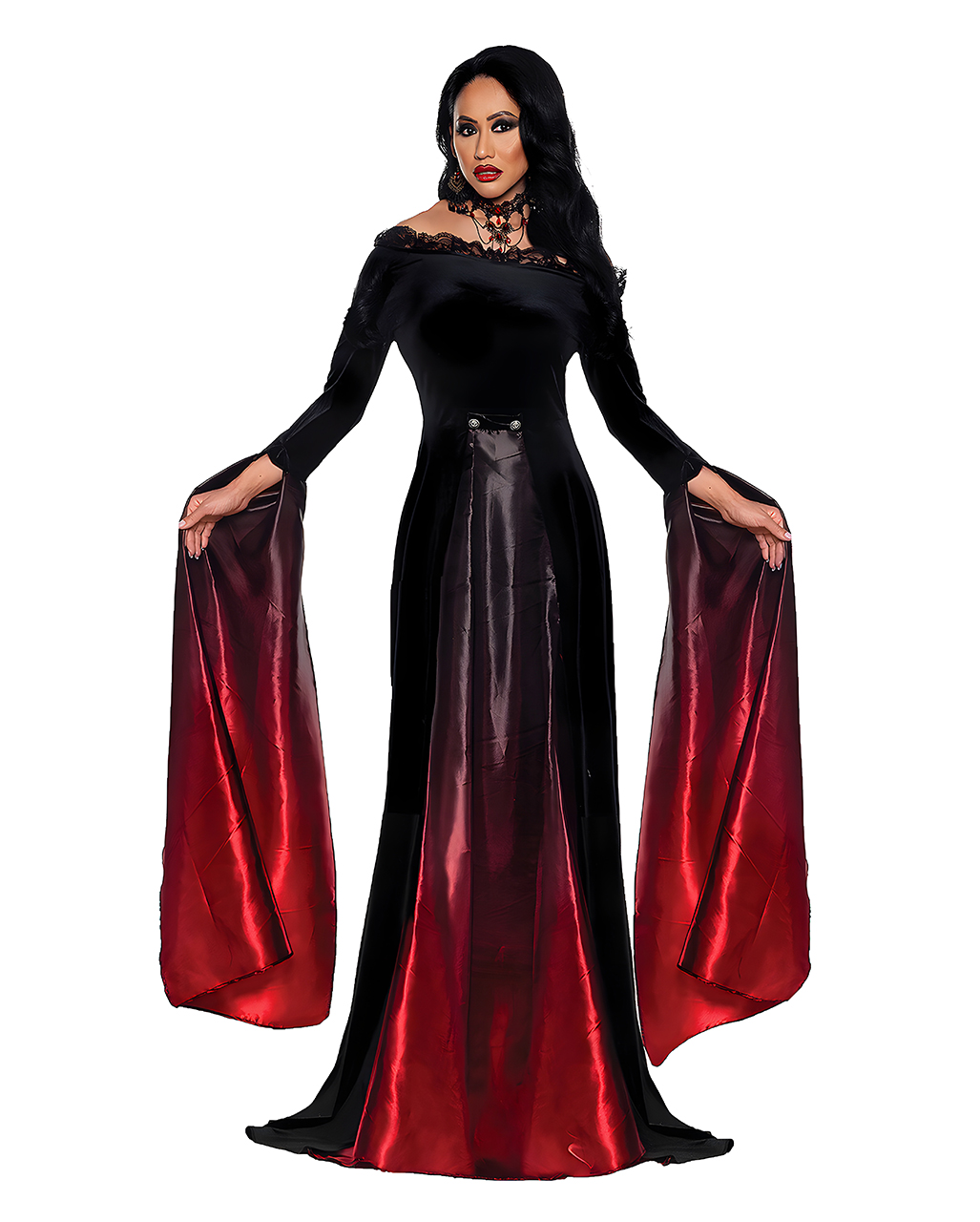 Elegante Vampir Königin Damenkostüm für Halloween XL von Horror-Shop.com