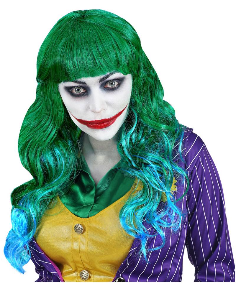 Evil Joker Damenperücke  Halloween Perücken kaufen von Horror-Shop.com