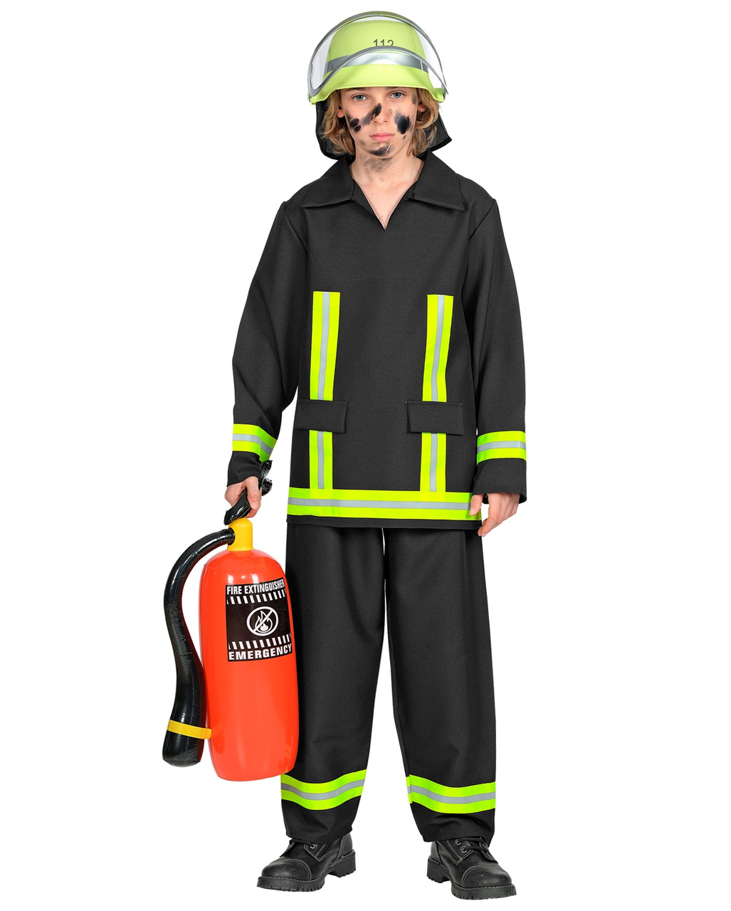 Feuerwehrmann Kostüm für Kinder bestellen L 128 von Horror-Shop.com