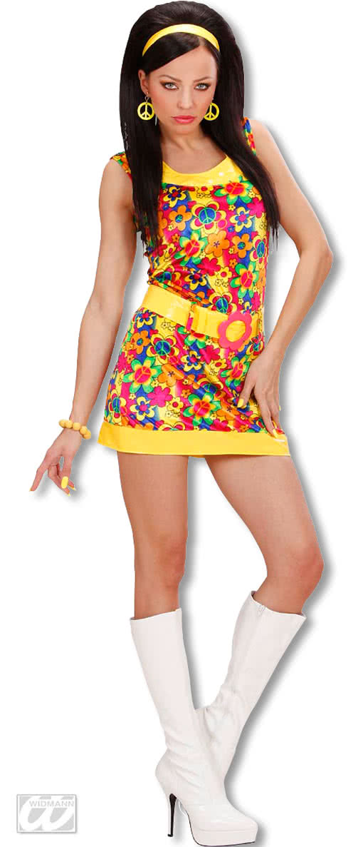 Funky Girl Kostüm Gr. L   Hippie Kleider online bestellen von Horror-Shop.com