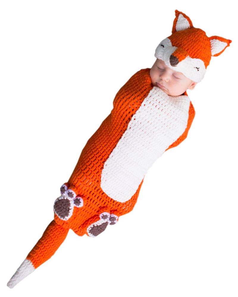 Gehäkelter Fuchs Baby Kostümsack Gehäkelter Fuchs Baby Kostümsack