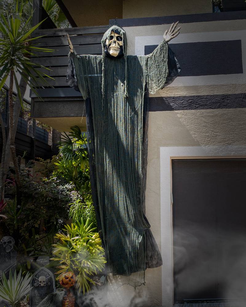Gigantische Grim Reaper Hängedeko mit Licht 366cm Gigantische Grim Reaper Hängedeko mit Licht 366cm