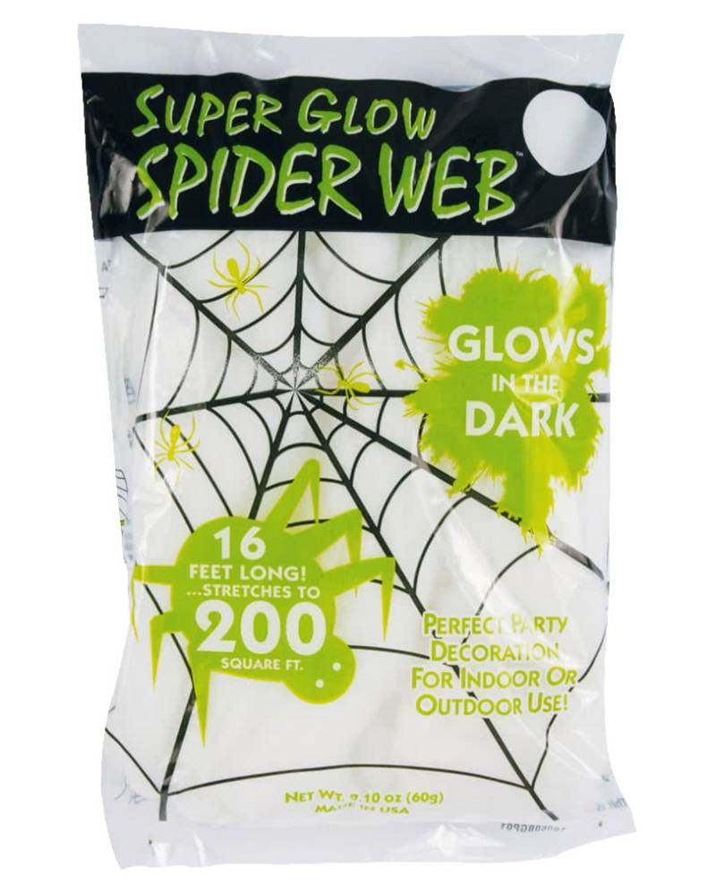 Glow in the Dark Spinnennetz 60gr.  Halloween Spinnweben von Horror-Shop.com