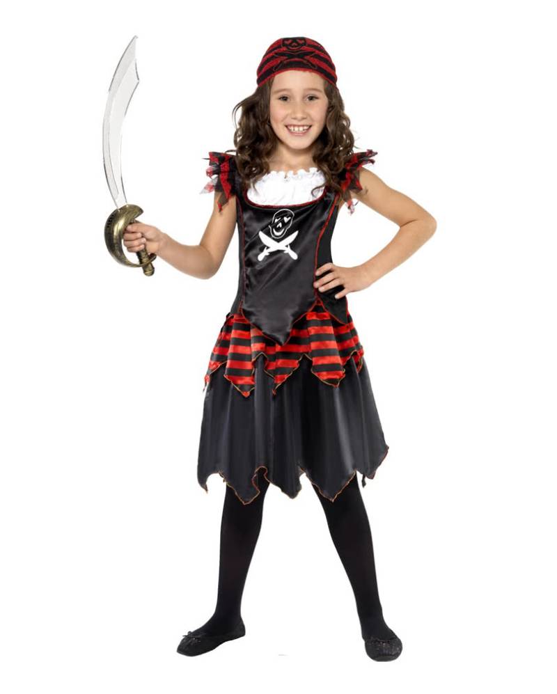 Gothic Piratin Kinderkostüm für Fasching & Karneval L 145-158 von Horror-Shop.com