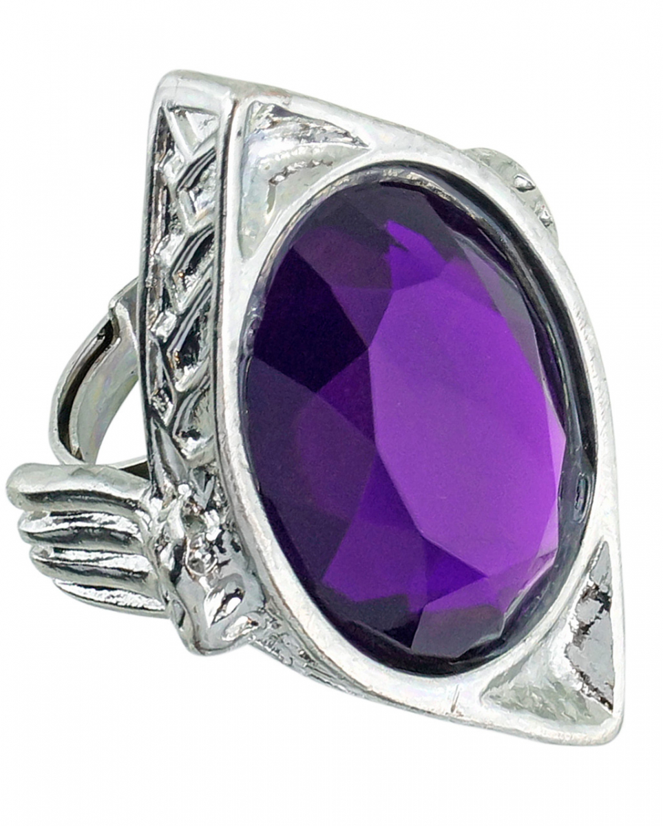 Gothic Ring mit violettem Stein  Schmuck für Gothic Fans von Horror-Shop.com