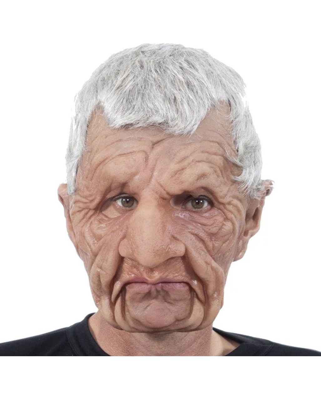 Großvater Vollkopf Maske mit grauen Haaren ➤ von Horror-Shop.com