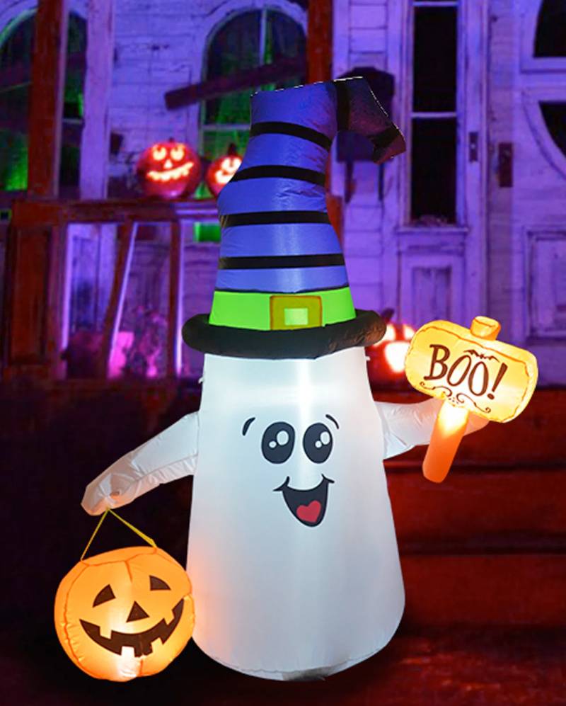 Halloween Geist mit Kürbis Deko Aufblasfigur 150 cm kaufen von Horror-Shop.com