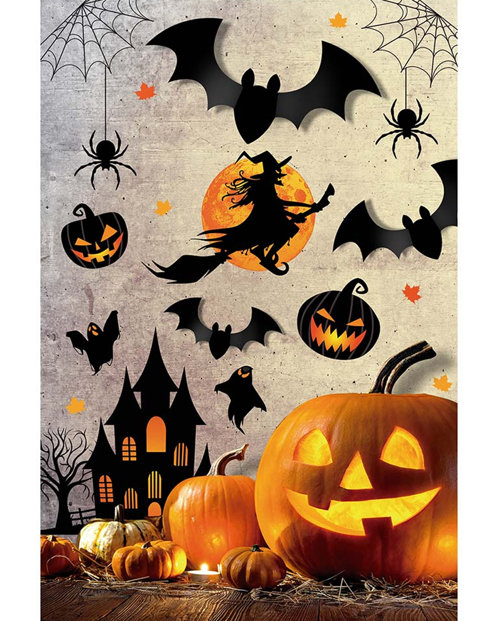 Halloween Silhouetten Wand Sticker  16 teilig ✯✯✯ von Horror-Shop.com