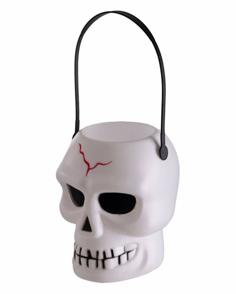 Halloween Totenkopf Eimerchen mit Henkel 16cm ★ von Horror-Shop.com