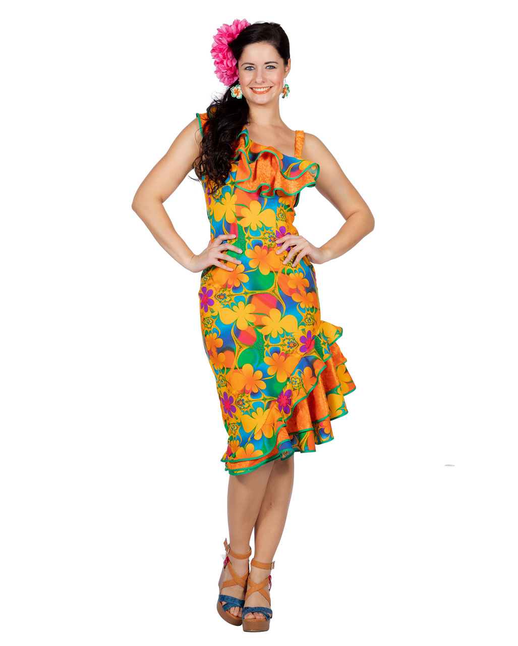 Hawaii Blumen Kleid für Fasching & Karneval 42 von Horror-Shop.com