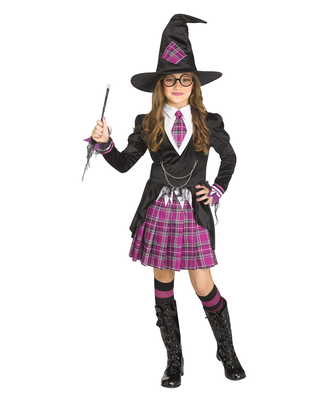 Hexen Schuluniform Kinder Kostüm  Zauberlehrling Verkleidung S von Horror-Shop.com