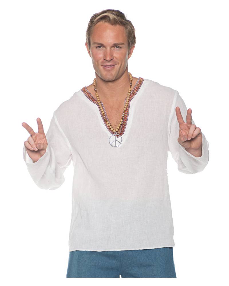 Hippie Kostüm Shirt weiß Hippie Kostüm Shirt weiß