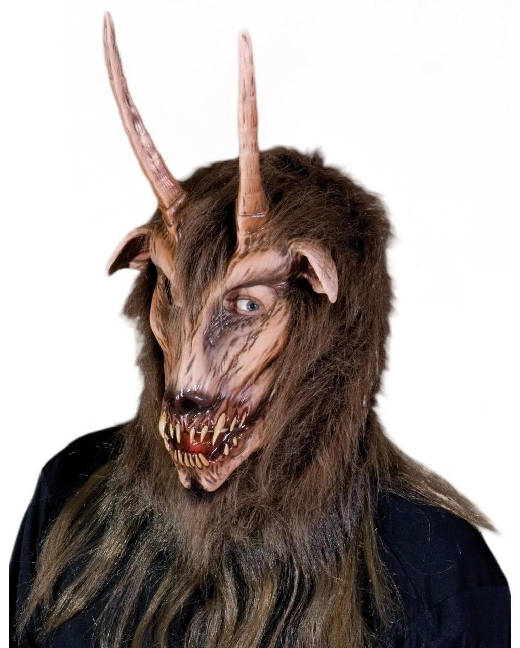 Höllenbiest Maske mit Hörner für Halloween von Horror-Shop.com