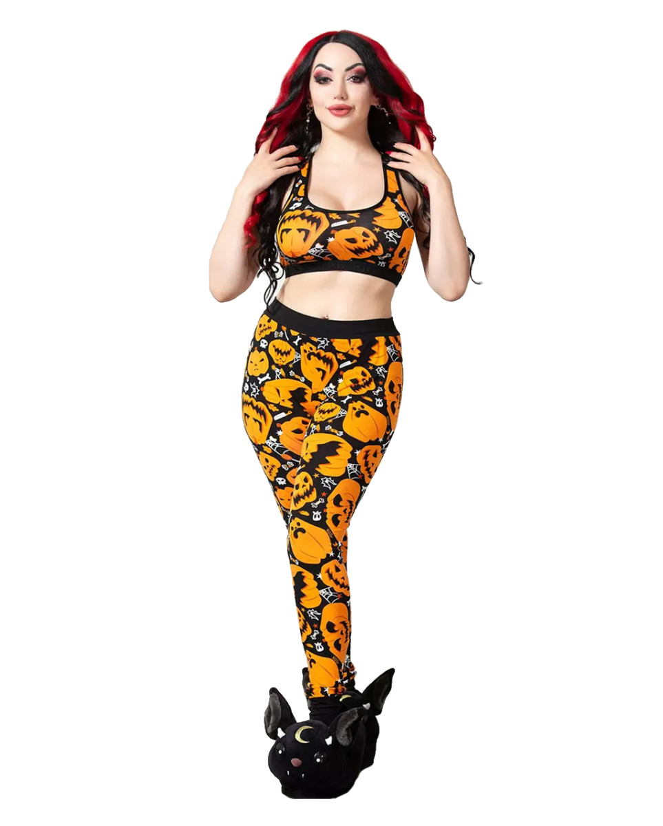 KILLSTAR Carver Cuffed Leggings ★ Halloween Hose M von Horror-Shop.com