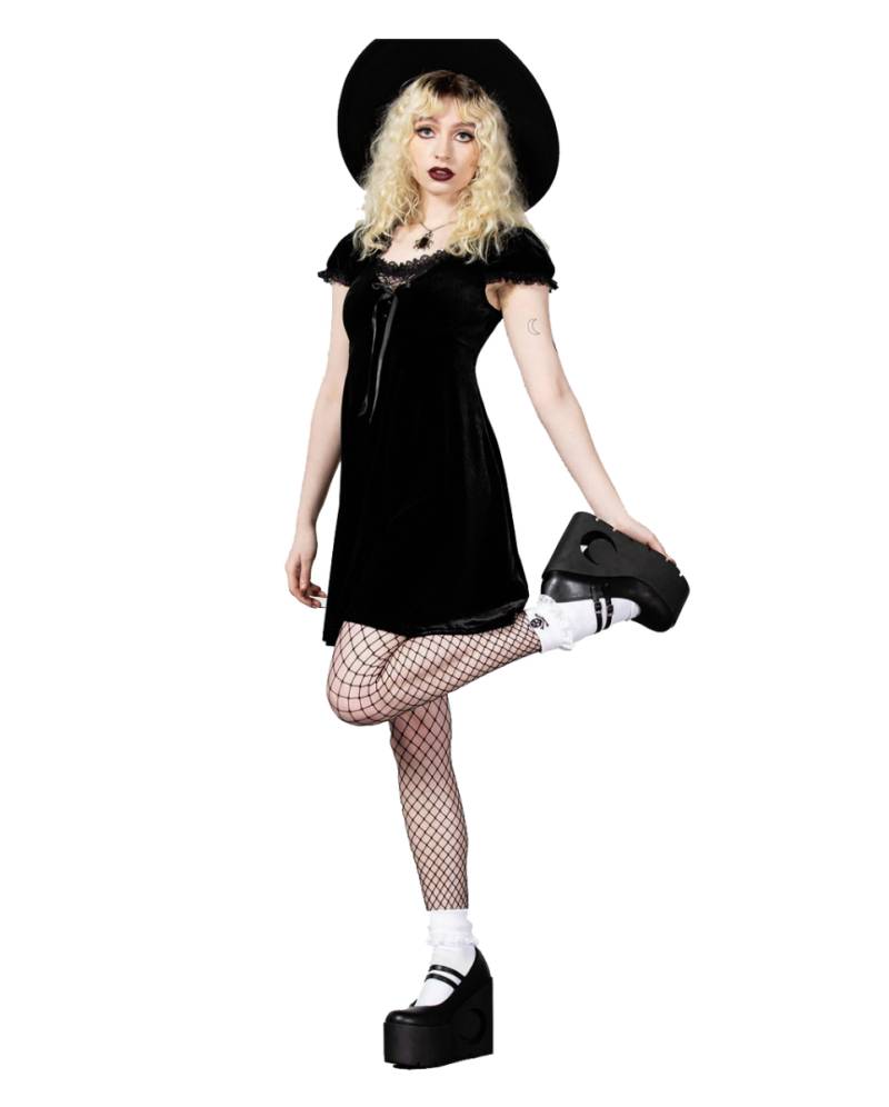 KILLSTAR Heather Babydoll Kleid Schwarz  Gothic Kleid M von Horror-Shop.com