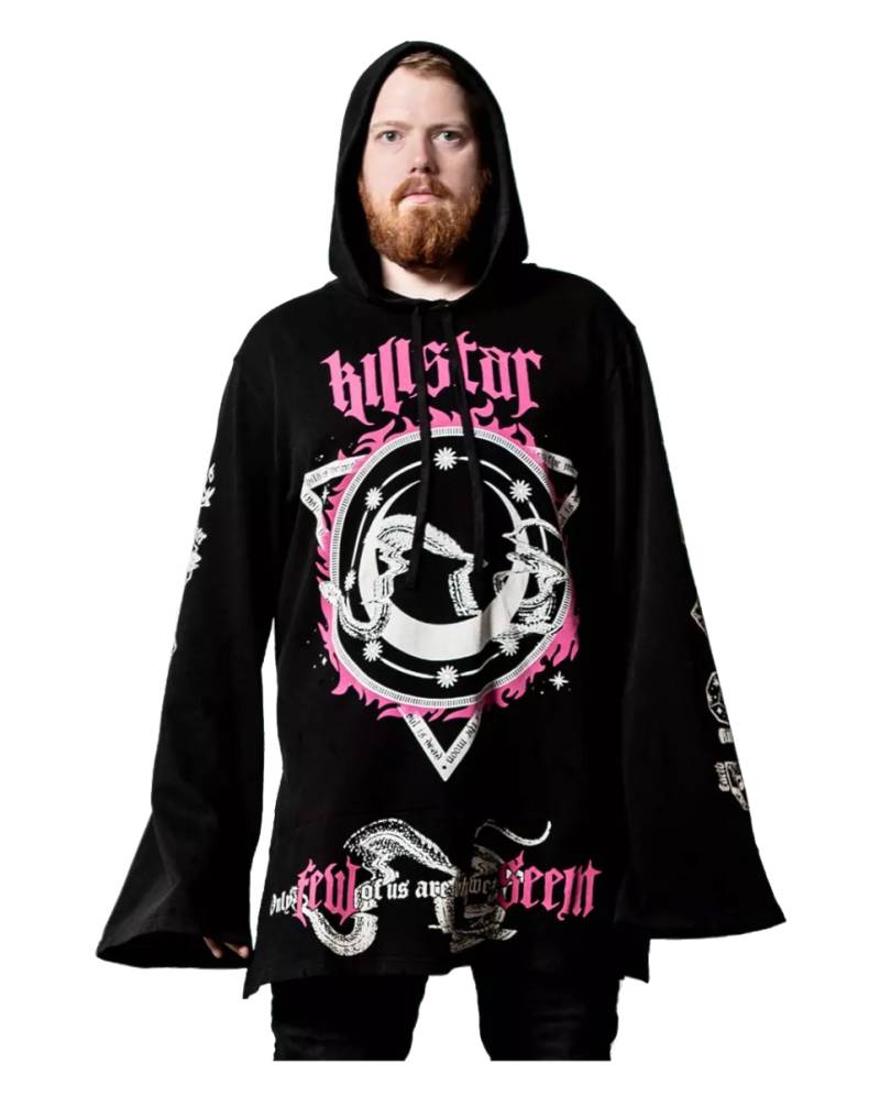 KILLSTAR Meditate Longline Hoodie mit weiten Ärmeln M von Horror-Shop.com