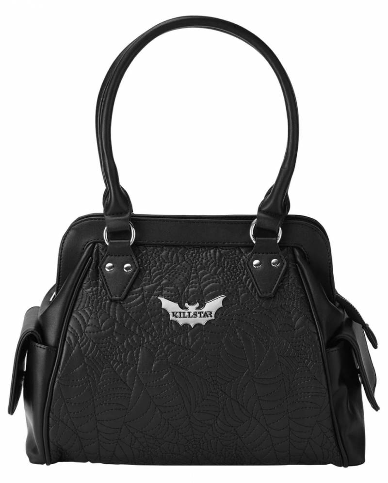 KILLSTAR Webutant Spinnweben Handtasche in Schwarz von Horror-Shop.com