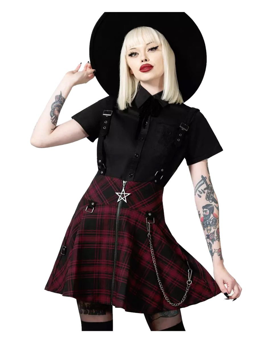 KILLTAR Study Hell Suspender Skirt Rot S KILLTAR Study Hell Suspender Skirt Rot S
