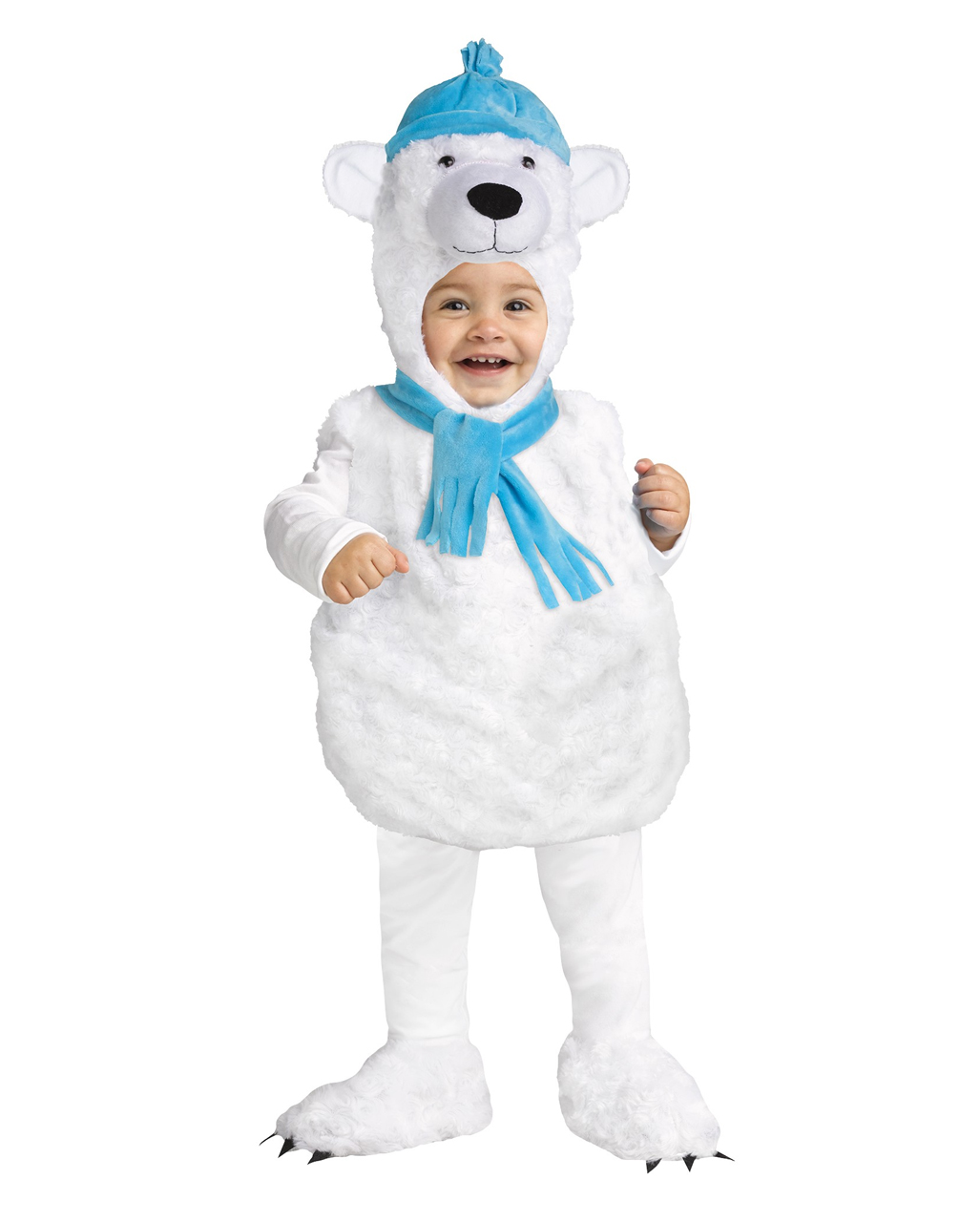 Knuffiger Polar Bär Babykostüm für Halloween XS- 12-18 Monate von Horror-Shop.com