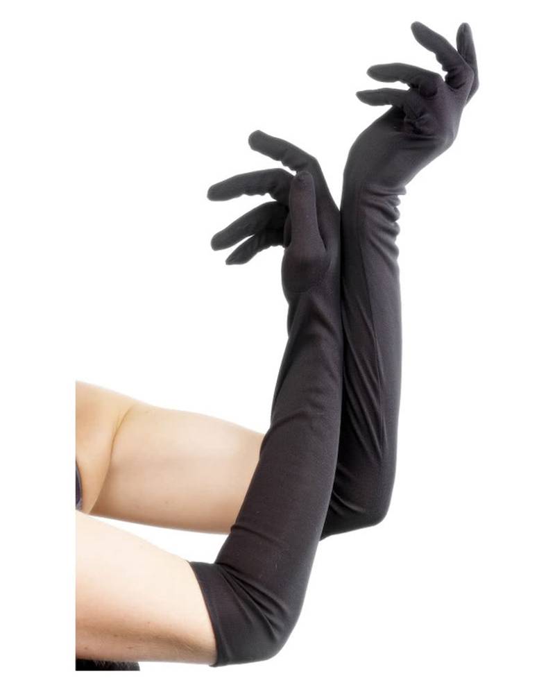 Lange Handschuhe schwarz   ellenbogenlange Handschuhe von Horror-Shop.com