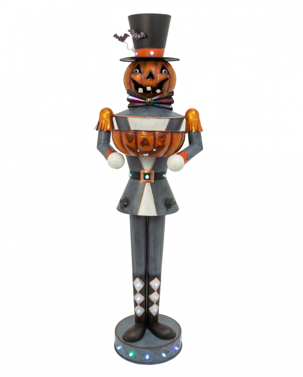 Leuchtender Metall Kürbis Butler in Uniform 158cm