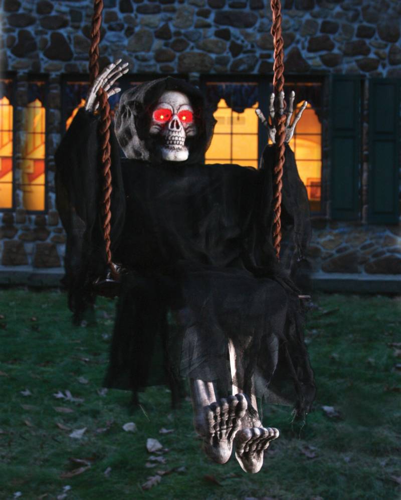 Leuchtender Reaper auf Schaukel 90 cm kaufen von Horror-Shop.com
