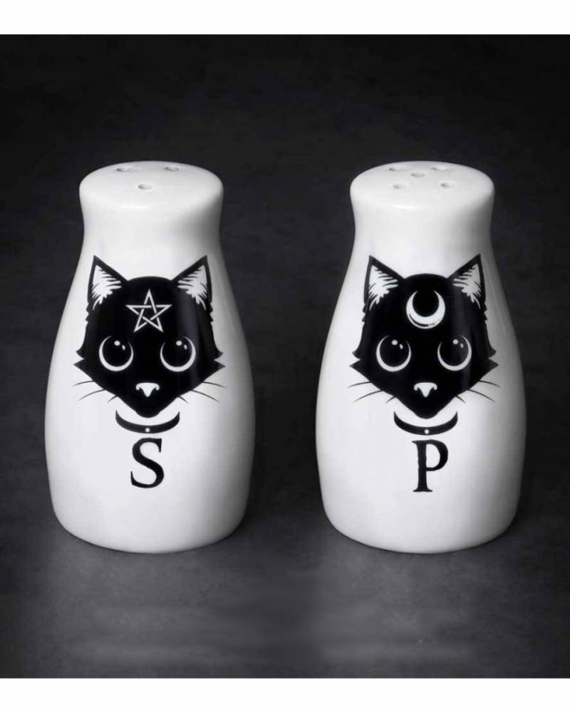 Magische Wicca Katzen Salz & Pfefferstreuer Set