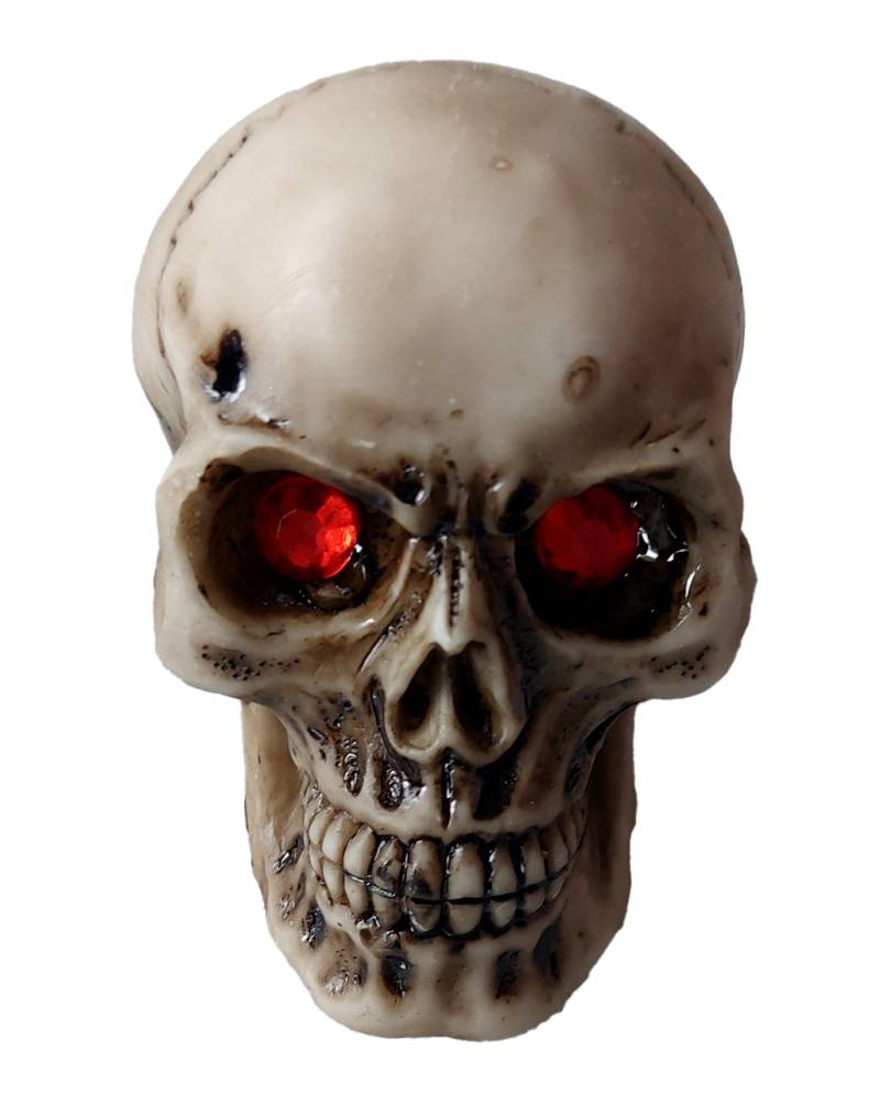 Mini Totenkopf mit Glitzeraugen 7cm für Halloween von Horror-Shop.com