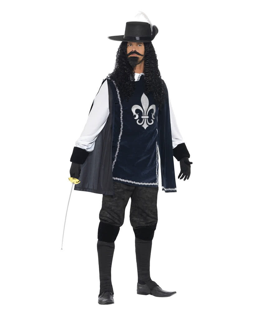 Musketier Kostüm mit Hut für Fasching & Karneval M von Horror-Shop.com