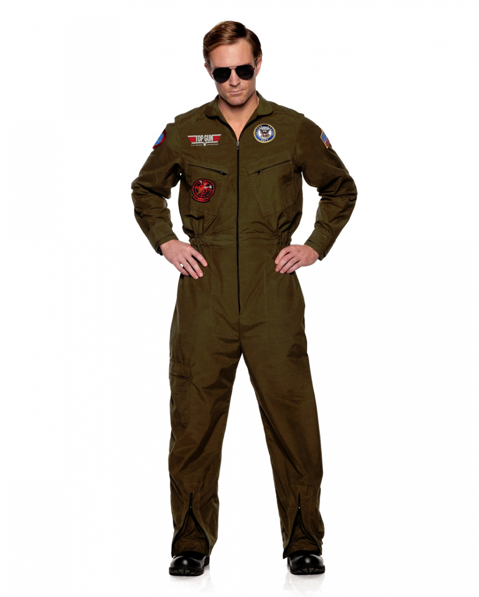 Navy Top Gun Jet Pilot Herren Kostümanzug für Fasching One Size von Horror-Shop.com